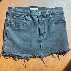 Black madewell distressed mini skirt